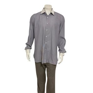 Stefano Ricci Men’s Grey Pin Striped Dress Shirt
